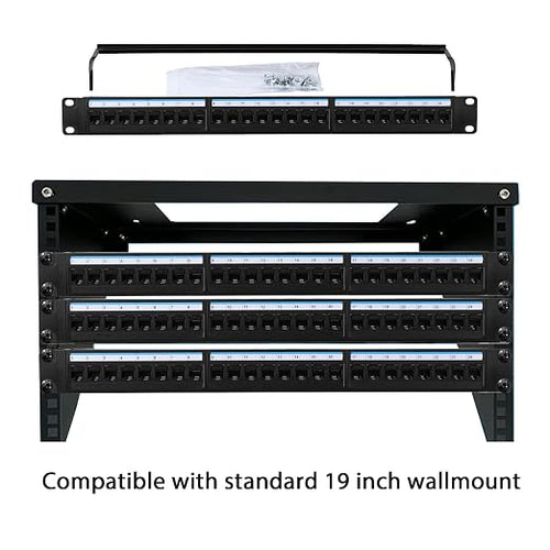 2 Packs 24-Port Cat6 Patch Panel - 10G Ready Rack-Mountable 1U Network Panel - Image 2