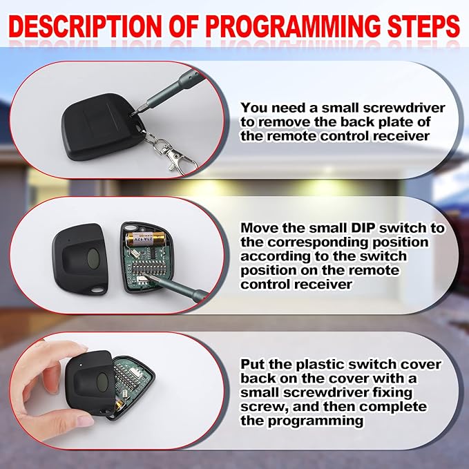 Kingdder 3 Pieces Gate Opener Remote Compatible - Image 3
