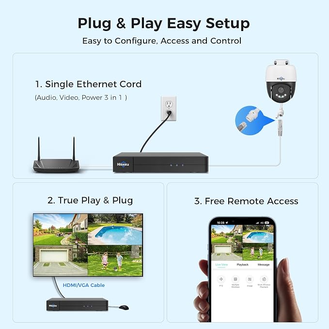 【16 channel Extendable】Hiseeu 8 Port 4K PoE Network Video Recorder NVR - Image 7