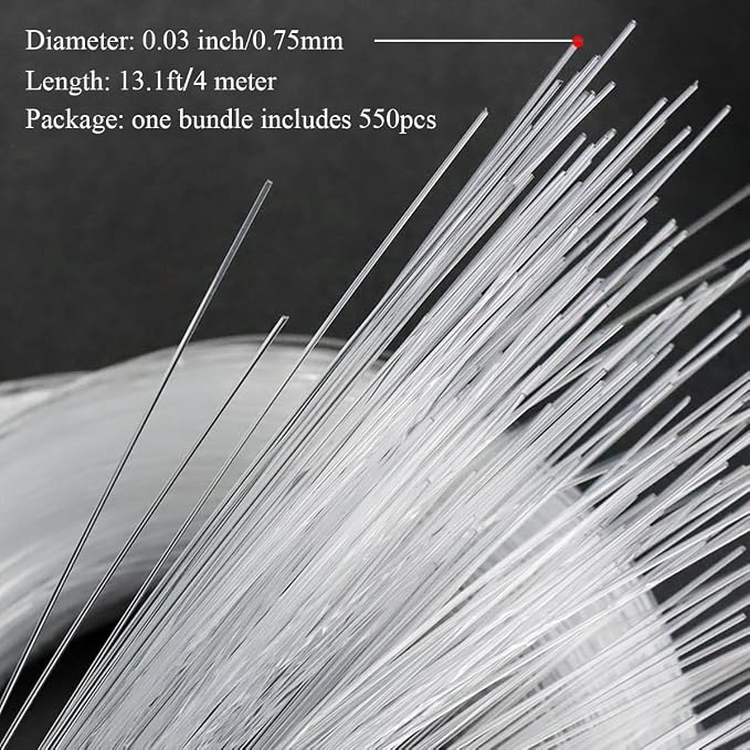 AKEPO End Glow Fiber Optic Light Cable 550pcs*13.1ft*Ф0.03in/0.75mm, PMMA - Image 4