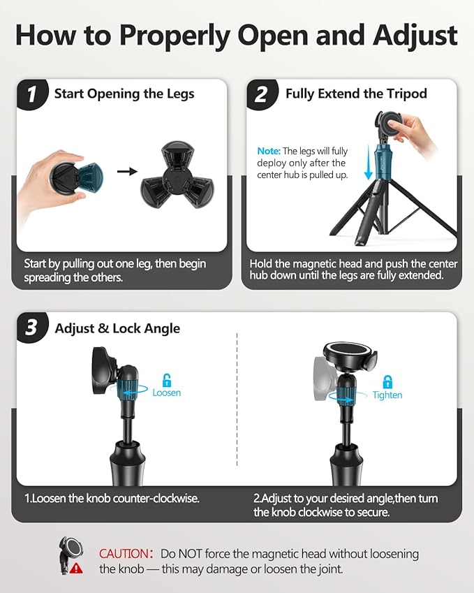 UBeesize 62'' Magnetic Selfie Stick Phone Tripod - Image 7