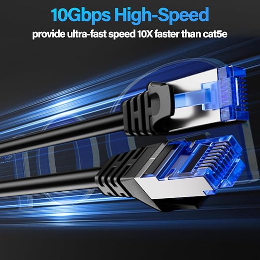 Cat6A Ethernet Cable Shielded 10Gbps 100 ft, Slim Shielded Ethernet Cable Cat 6 - Image 2