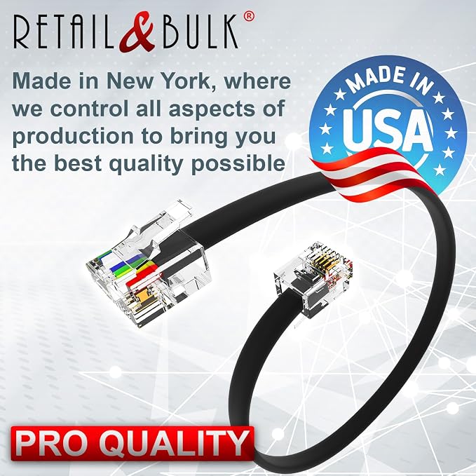 2-Pack 6 Foot RJ11 to RJ45 Telephone Cable - Image 6