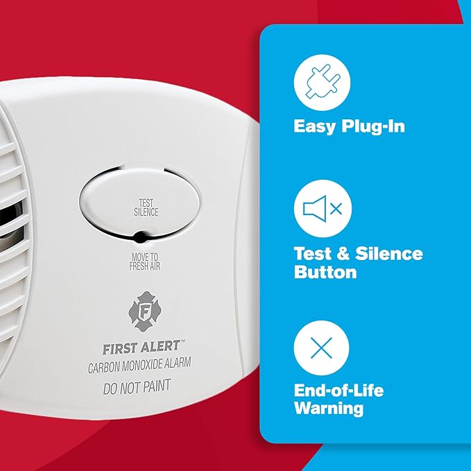 First Alert Carbon Monoxide Detector, Plug-in Alarm - Image 3