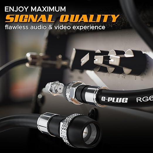 G-PLUG RG6 Coaxial Cable 6FT – Triple Shielded, Waterproof, 75 Ohm - Image 7