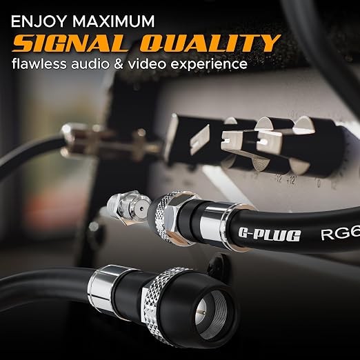 G-PLUG RG6 Coaxial Cable 100FT – Triple Shielded, Waterproof, 75 Ohm - Image 7