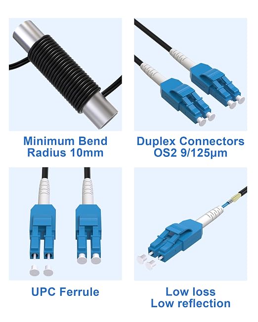 90M Uniboot LC to LC Single Mode Fiber Patch Cable，OS2 Outdoor Fiber Optic - Image 6