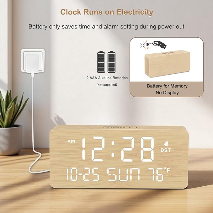 DreamSky Wooden Digital Alarm Clocks - Image 5