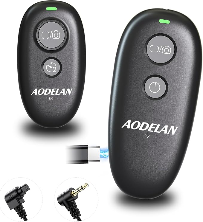 Upgraded Rechargeable Wireless Camera Remote Control Shutter Release by AODELAN