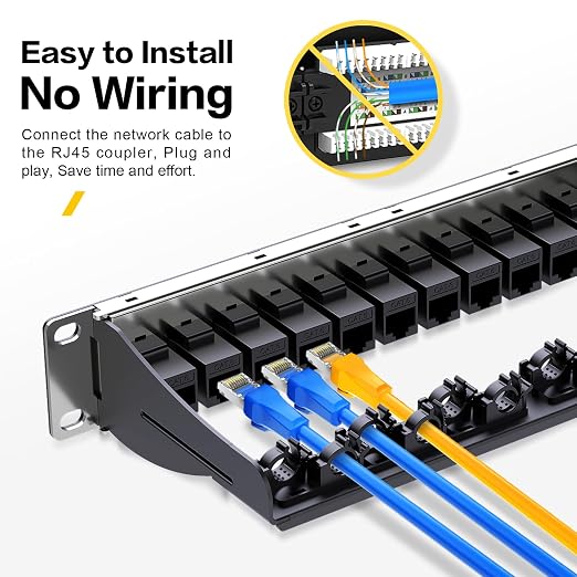 Patch Panel 12 Port with 12 Pcs Cat6 Keystone Jack【EC Listed】 UTP 10G Support - Image 5