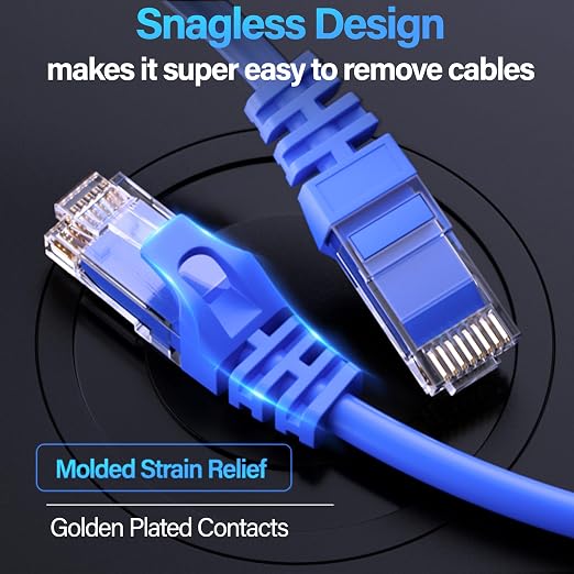 Cat6 Ethernet Cable 10Gbps 14 ft, UTP Ethernet Cable Cat 6, Flexible Bare - Image 7