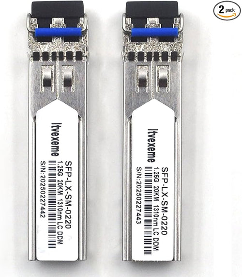 2 Pack 1.25G SFP Network Transceiver Module, 1000Base-LX Single Mode, 1310nm SMF by Unknown