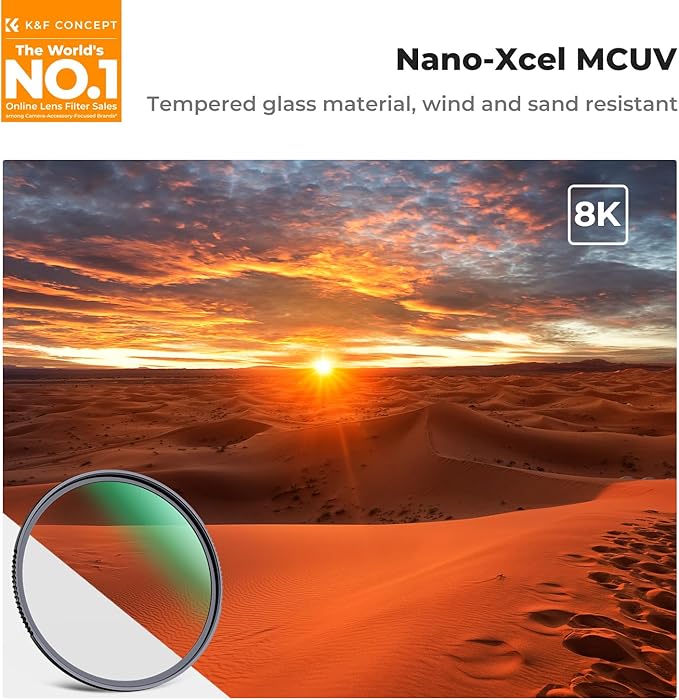 K&F CONCEPT 77mm MC UV Protection Filter Shockproof Tempered Optical Glass - Image 2