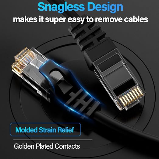 Cat6 Ethernet Cable 10Gbps 75 ft, UTP Ethernet Cable Cat 6, Flexible Bare - Image 7