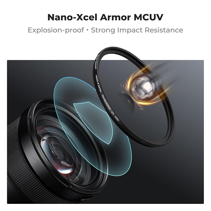 K&F CONCEPT 72mm Explosive-Proof MCUV Lens Protection Filter 28 Multi-Layer - Image 2