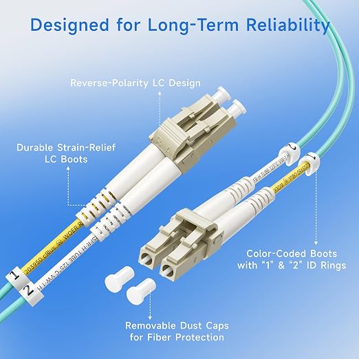 Cable Matters 5-Pack OM3 LC to LC Fiber Patch Cable - 5m / 16.4ft - Image 4