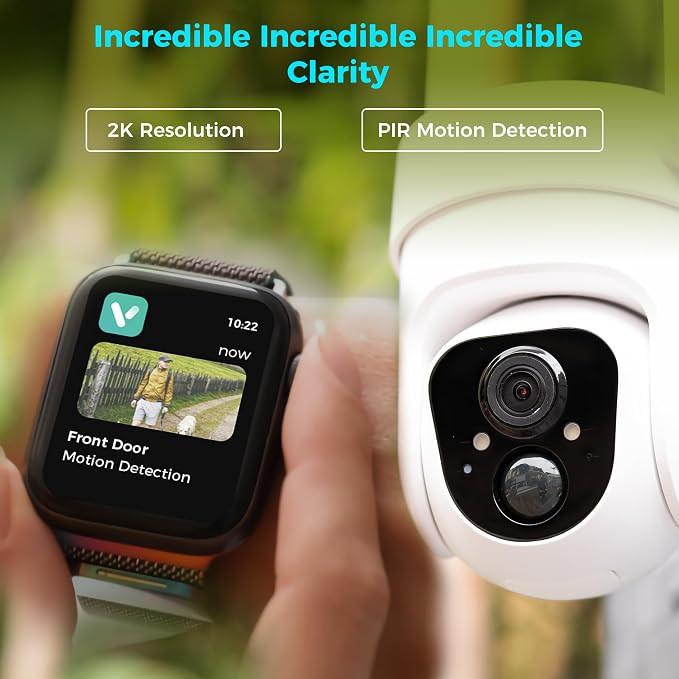 Vicohome CQ4 2K AI Solar Security Camera Wireless Outdoor, Battery Powered Cam - Image 11