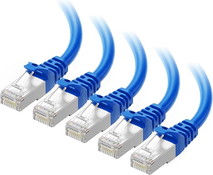 Cable Matters 10Gbps 5-Pack Snagless Shielded Cat 6A Ethernet Cable - 5ft by CableMatters