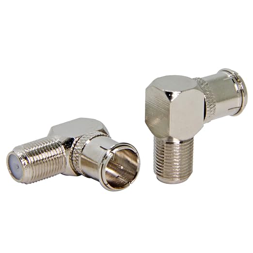 Right Angle Coax Quick TV Connector, 5 Pack F Type Male to Female Push On Plug - Image 3