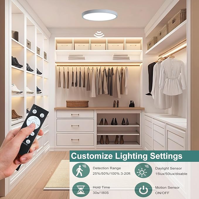9 Inch Motion Sensor Ceiling Light Indoor, Motion Sensor Fixture Indoor - Image 3