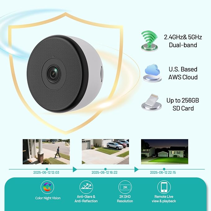 2K Window Camera, Dual-Band WiFi Indoor Dome Camera - Image 6