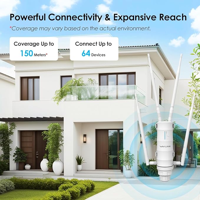 WAVLINK AC1200 Outdoor WiFi Extender, Weatherproof Dual Band Outdoor Access - Image 6