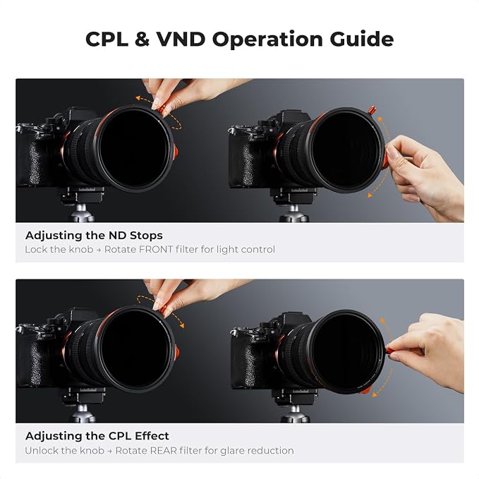 K&F CONCEPT 62mm Magnetic 1s Swap 5-Pack: CPL + VND2-32 + Black Diffusion 1/4 + - Image 8