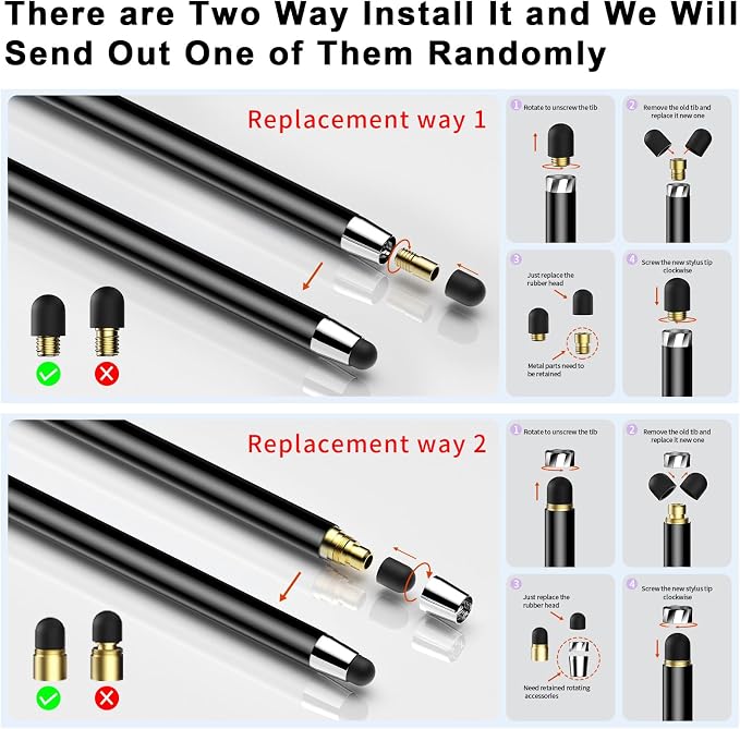 10 PCS Stylus Pen for Touchscreen, 2-in-1 High Sensitivity & Precision | Rubber - Image 5