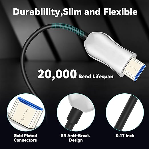 8K Fiber Optic HDMI 2.1 Cable 15ft/5m, Long Active HDMI Cable, High Speed Fiber - Image 8