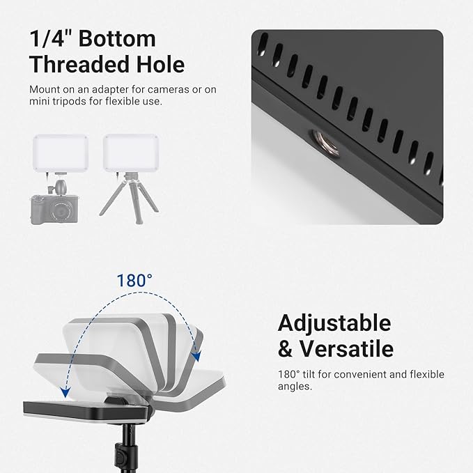 NEEWER Basics 2 Pack LED Video Light Panel Lighting Kit, 6.2" Dimmable Portable - Image 6