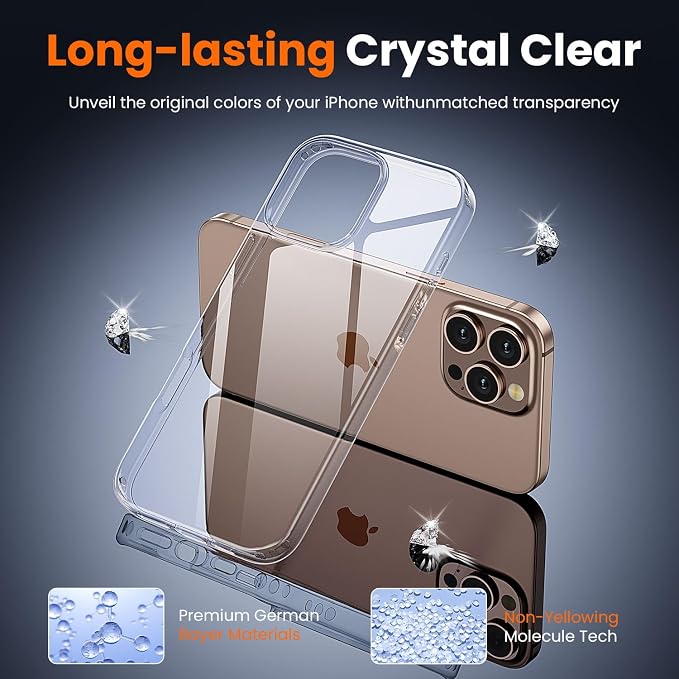 toushion 3 in 1 for iPhone 16 Pro Case Clear, Screen Protector *1 & Camera Lens - Image 5