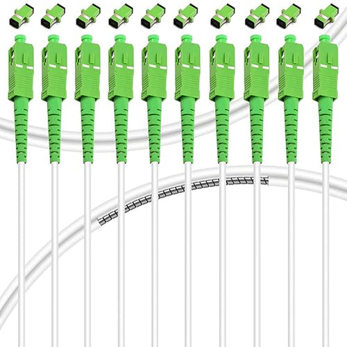 10Pack - 1m SC/APC to SC/APC Fiber Optic Internet Cable, Armored Single Mode by Bangun