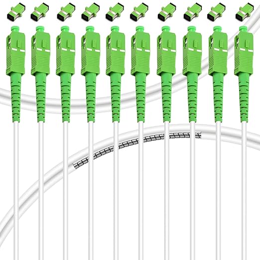 10Pack - 2m SC/APC to SC/APC Fiber Optic Internet Cable, Armored Single Mode by Bangun