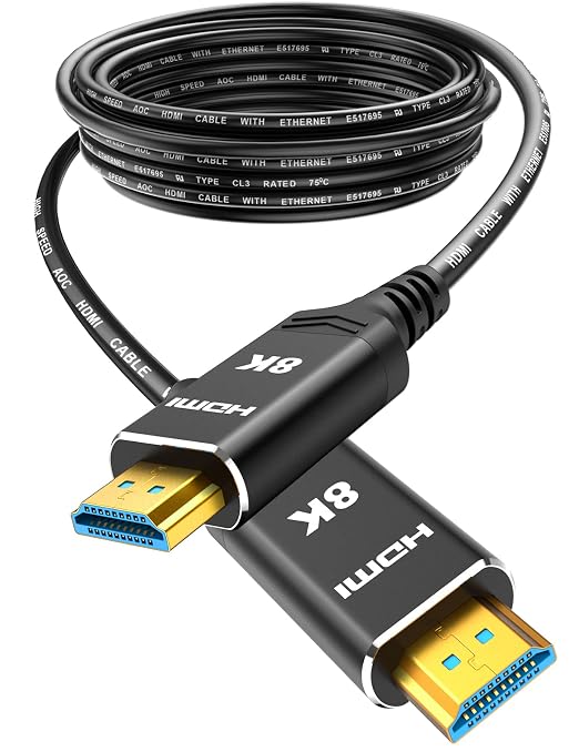 Highwings 8K 4K 120HZ 75 FT HDMI Cable Fiber Optic, Unidirectional in-Wall CL3 by Highwings