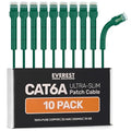 Everest Ultra Slim Cat6a Ethernet Patch Cables 3ft Green by EverestMediaSolutions