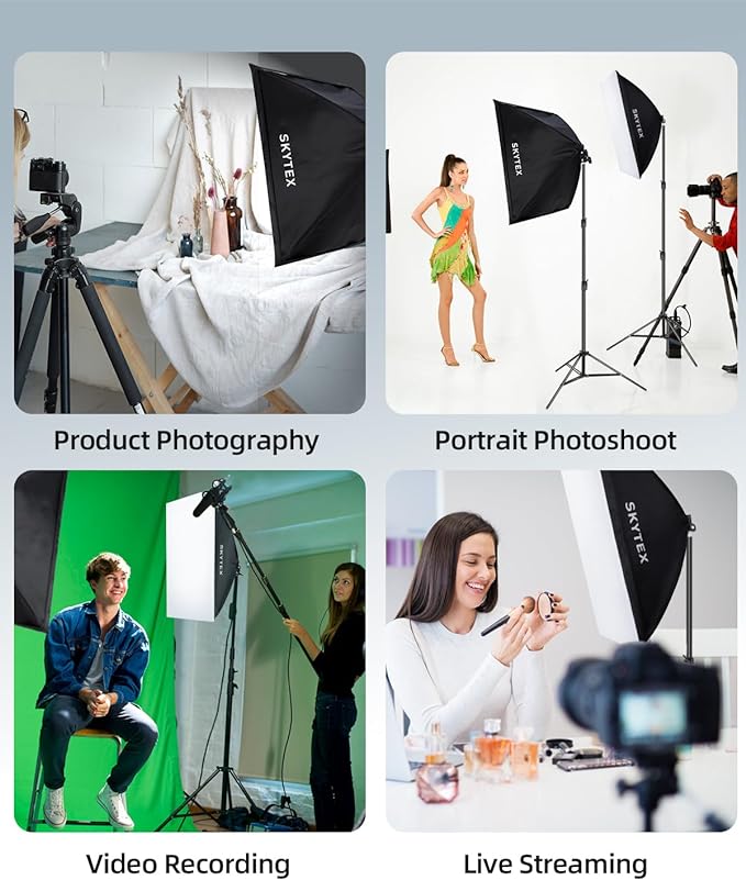 Skytex Softbox Lighting Kit 2Pack, 20x28in Soft Box |Upgrade 135W 2700-6400K - Image 7