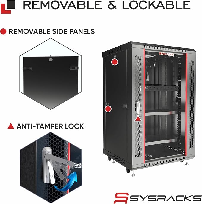 15U Wall Mount Server Rack Cabinet – 19" Network Rack Enclosure, PDU & Shelf - Image 5