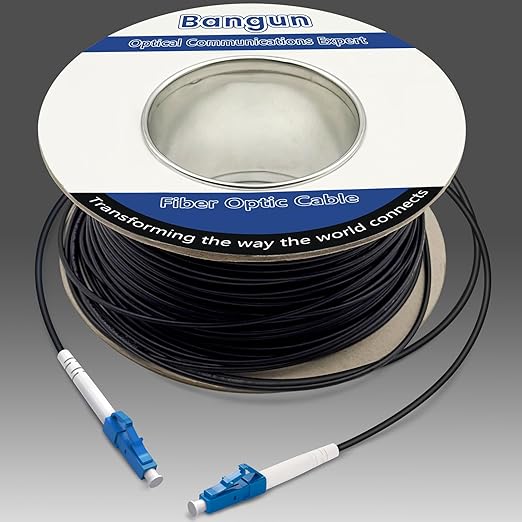 50 Meters LC to LC Outdoor Armored Simplex Fiber Patch Cable, Single Mode Fiber by Bangun