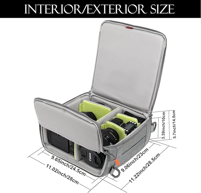 Camera Insert Bag, Shockproof &Pressure-proof Dual Opening Padded Camera Lens - Image 7