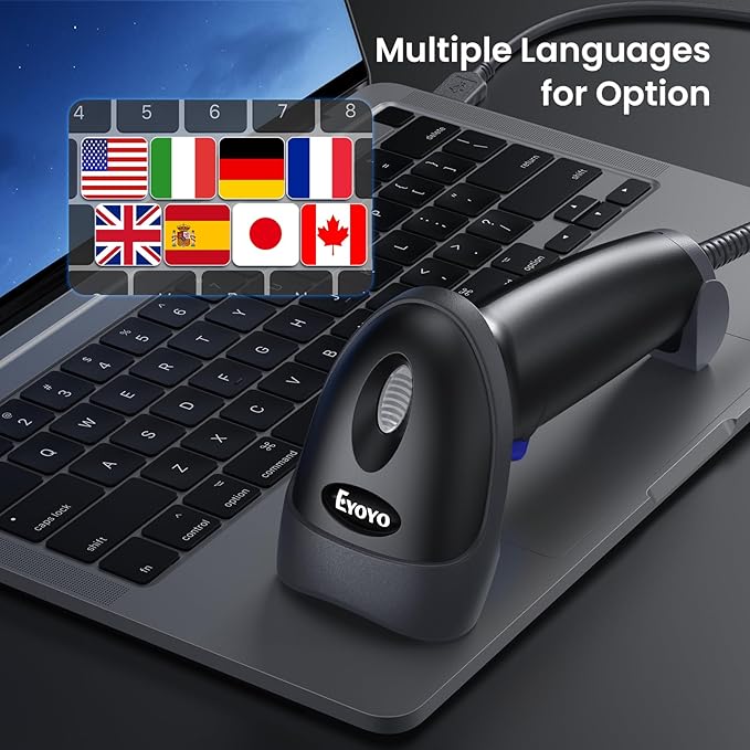 Eyoyo USB 2D Handheld Barcode Scanner, PDF417 Data Matrix Bar Code Reader - Image 5