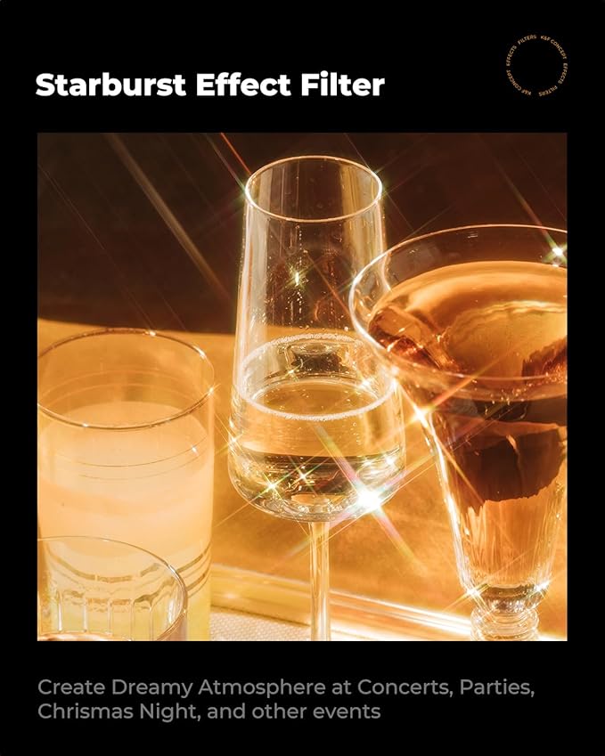 K&F CONCEPT 49mm Variable Star Filter Cross Screen Starburst Filter 4, 8 Points - Image 4