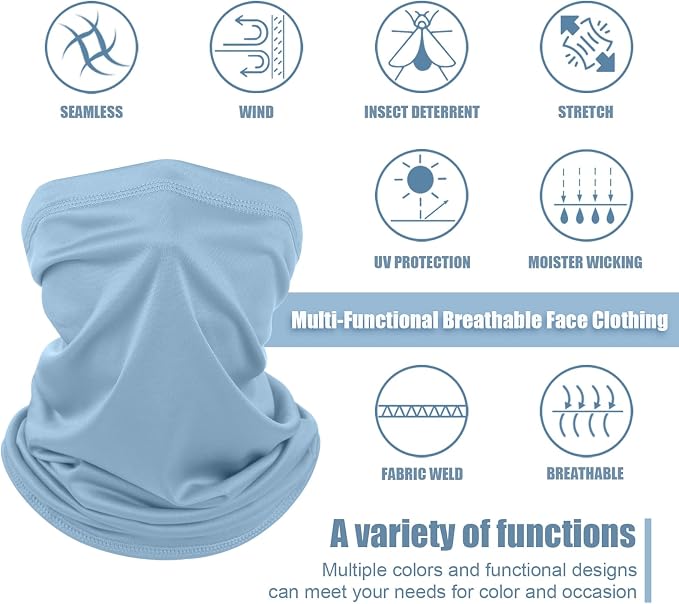 Geyoga 6 Pieces Summer UV Protection Cooling Neck Gaiter Face Clothing Neck - Image 3