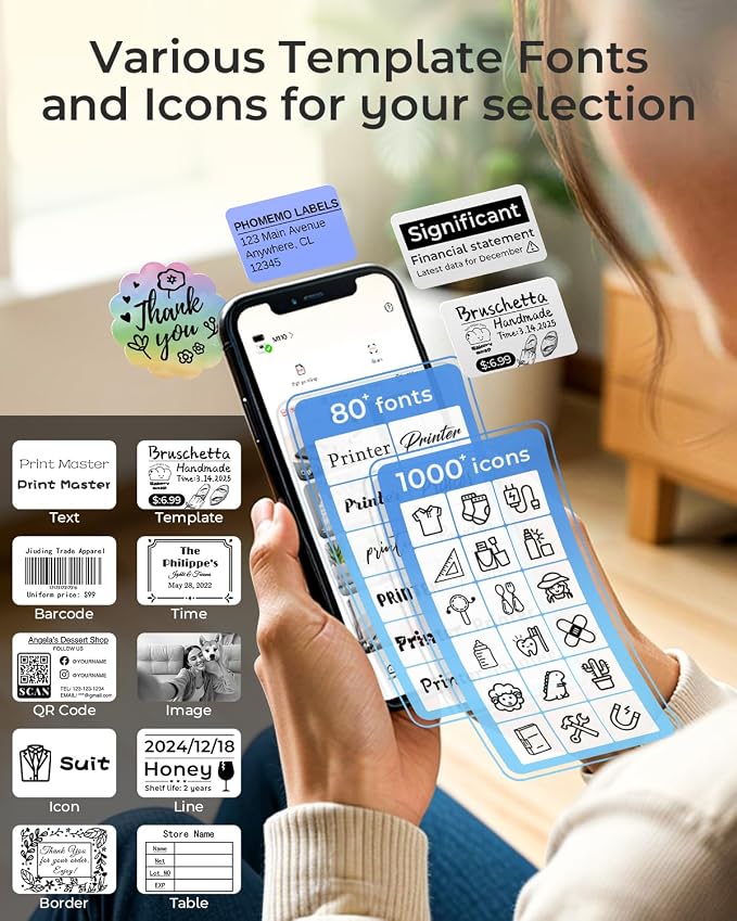 Phomemo Label Maker Machine- M110 Upgraded Bluetooth Label Printer - Image 7