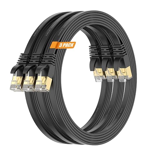 Cat7 Ethernet Cable 50FT-Black-10Gbps High Speed Ultra Slim Outdoor&Indoor - Image 9