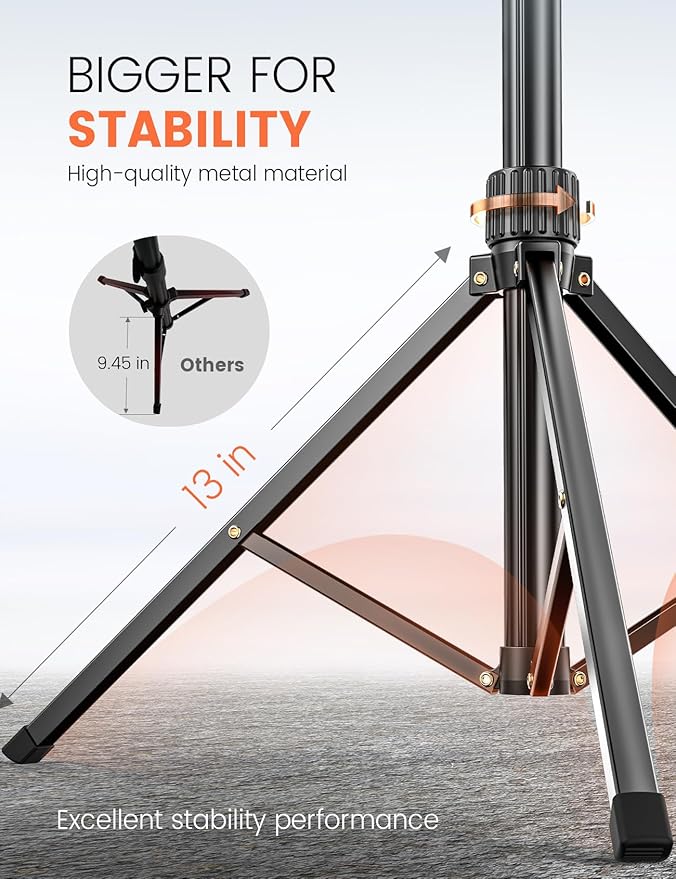 Pnitri 71'' Phone Tripod Stand, Extendable Reinforced Aluminum Phone Stand - Image 3