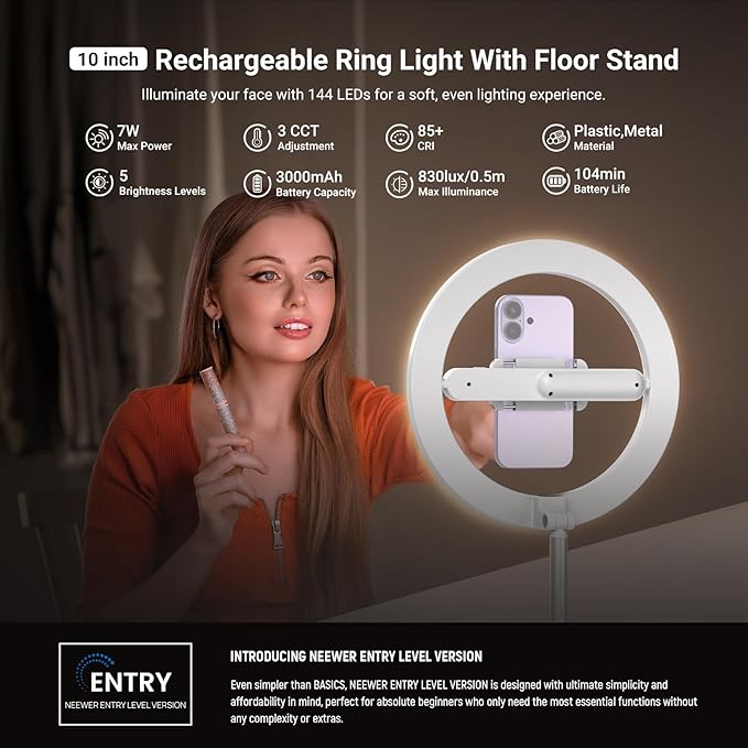 NEEWER Entry Level Version 10" 7W LED Ring Light - Image 2