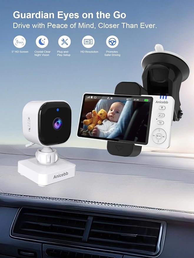 Wireless Baby Car Camera with 2 Cameras, 1080P Night Vision, Auto On/Off - Image 7