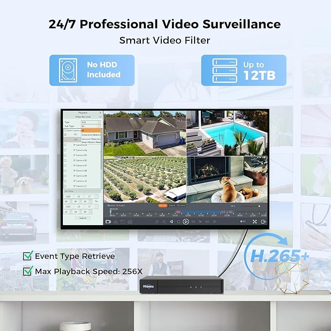 Hiseeu 12MP 16CH PoE NVR Network Video Recorder - Image 7