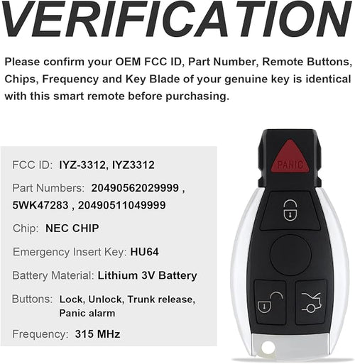 1PC Keyless Entry Replacement Key Fob - Image 2