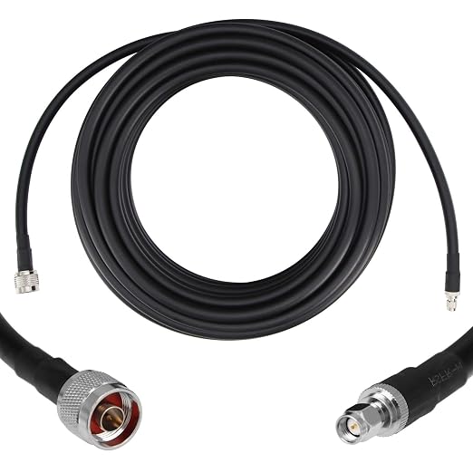 50ft N Male to SMA Male Cable, SMA to N Cable 50 ohm Ultra Low Loss KMR240 by GEMEK